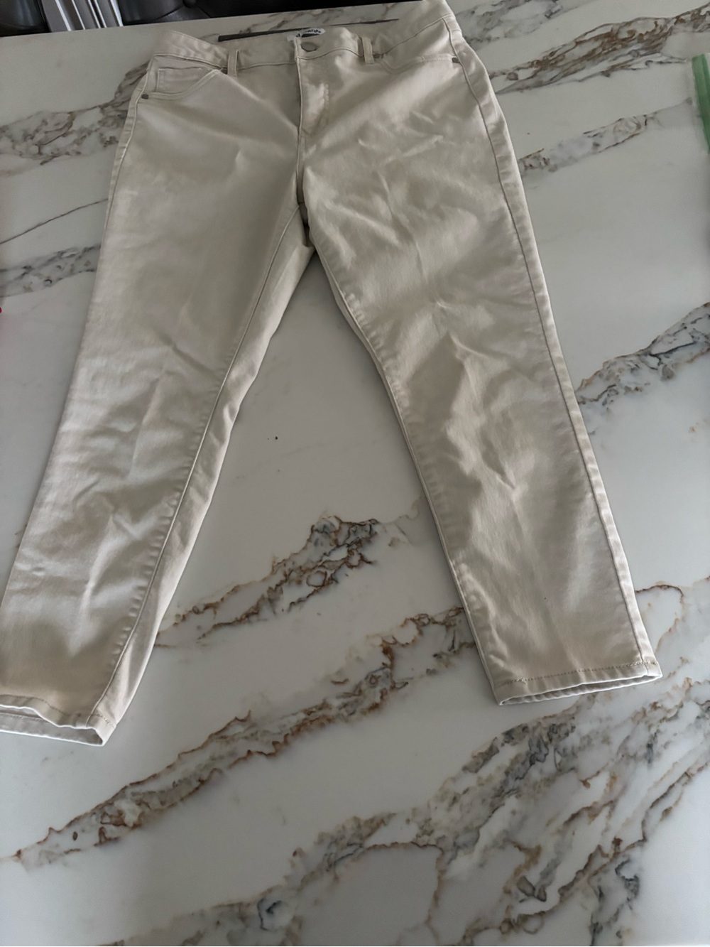 d. jeans Cream Ankle-Length Straight Jeans